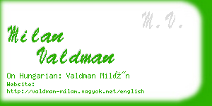 milan valdman business card